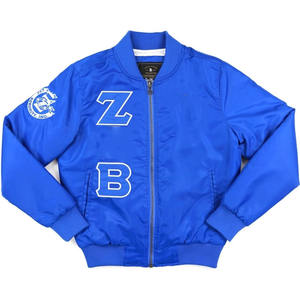 Veste bomber bleu royal Zeta Phi Beta 1920 avec logos brodés, coupe-vent, vêtements de sororité grecque, veste grecque personnalisée - Product Image 1