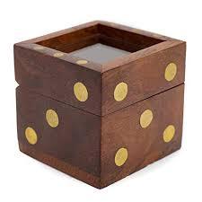 Caja de dados de madera hecha a mano Patrón de cubo único Diseño de tendencia - Product Image 3