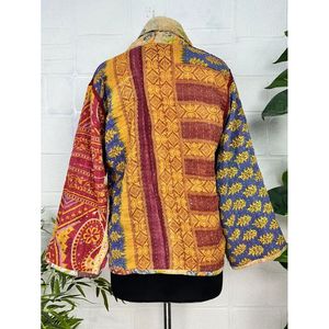 Vintage <b>Kantha</b> Stitch Dori <b>Jacket</b> One-of-a-Kind Handstitched Reversible Short Coat Woven Fabric Embroidery Boho Chic Fashion - Product Image 5