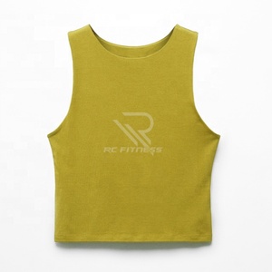 เสื้อครอปท็อปผู้หญิงผ้าฝ้ายเย็นสบายสำหรับฤดูร้อน  เสื้อกล้ามทรงเข้ารูปสีพื้นเนื้อผ้าริบ  เหมาะสำหรับใส่ไปเที่ยวคลับ พร้อมส่ง - Product Image 1