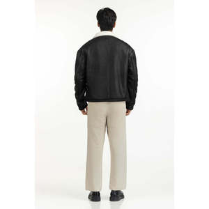 Men's Casual Streetwear Coated <b>Winter</b> Jacket Windproof Turn-down Collar Zippered Closure Pattern <b>Decoration</b>-XS Regular Fit - Product Image 6
