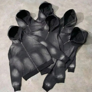 Survêtement court personnalisé, ensemble jogging avec fermeture éclair, ensemble pantalon de survêtement évasé vierge avec impression bouffante, ensemble sweat-shirt à capuche, ensemble de survêtement personnalisé - Product Image 6