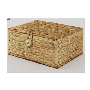 Boîtes de rangement rectangulaires en jonc de mer vintage écologiques OEM Poubelle multifonctionnelle et durable en jacinthe d'eau pour la maison - Product Image 1