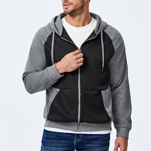 Sweat à capuche zippé pour homme, style hiver, motif uni, impression numérique, streetwear écologique, coton mélangé - Product Image 4