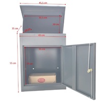 Boîte aux lettres Jet-Line de style moderne en acier galvanisé anthracite, taille L, légère, 20 kg, 55x35x45,5 cm, boîte de rangement pour colis