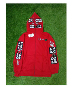 OEM ropa deportiva ropa de hombre de doble capa Zip Up Sudadera con capucha personalizada al por mayor Full Zip Up Hoodies - Product Image 1