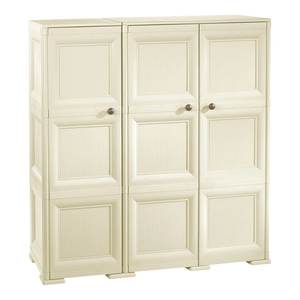 Armario portátil de plástico Tontarelli OMNIMODUS con 3 puertas abatibles Angora (120cm) KIT de muebles - Product Image 1