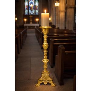 Gold Plated Baroque Church <b>Candle</b> Holder Home Decoration Metal Aluminum <b>Candle</b> <b>Stand</b> for Home & Wedding Centerpieces - Product Image 1
