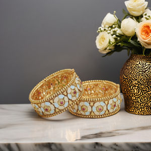 BIJOUX EN LAITON INDIEN BRAGES BRACELETS PLAQUÉS OR CUIVRE ANTIQUE TRADITIONNELS ET À LA MODE - Product Image 2