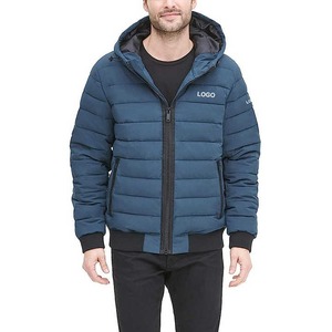 Veste matelassée d'hiver à logo personnalisé pour hommes, conception à bulles épaisses et chaudes, avec manches détachables et col montant - Product Image 6