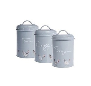 White Coated Highly Quality Customized Canisters Set for Kitchen Accessories Metal Container Custom Coffee Tea Collective <b>Pots</b> - Product Image 1