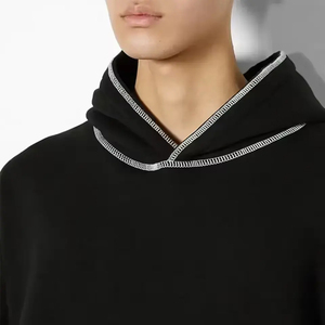 High Quality Cotton French Terry Oversize Hoodie <b>Thick</b> <b>Fleece</b> Drop Shoulder with Plain Print Custom Men's Street Wear for Winter - Product Image 3