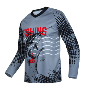 Camisas de pesca de manga larga con diseño personalizado, jersey con impresión por sublimación completa de LICRA y poliéster, ropa de pesca UPF 50 - Product Image 2