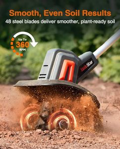 Cultivador Eléctrico Inalámbrico de 21V, Mini Cultivador de Jardín <span class=keywords><strong>con</strong></span> Batería de Iones de Litio, Cuchillas Ligeras de Acero al Manganeso OEM - Product Image 6