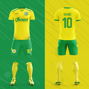 Vêtements de football à séchage rapide de haute qualité, ensemble de maillots de football en polyester avec impression de logo personnalisé pour adultes avec positionnement du logo à l'avant - Product Image 1