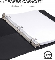 Penata Binder 3 cincin antik profesional, cincin bulat 1 inci ukuran lembaran 8.5 inci X 11 inci 2 saku dalam 1.6 "tulang belakang notebook
