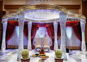 Fantastique Raj Mahal Mandap Pour Mariage Hindou Indien Mandap Piliers Pour Mariage Hindou Tendance Or Rond Mariage Mandaps UK - Product Image 2