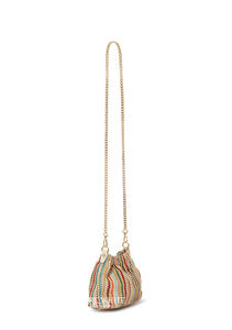 Woven Raffia <b>Bag</b> with Colourful Stripes-Italian Handmade-PS596 - Product Image 2