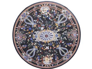 Table basse élégante en marbre avec incrustation de micro-mosaïque Design moderne incrusté Pietre Dure pour le salon, la salle à manger ou la maison - Product Image 4