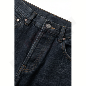Jeans droits en denim sur mesure Coupe régulière Pantalons pour hommes Casual Classique Vintage Lavé 100% coton Fabriqué au Pakistan Vente en gros - Product Image 4