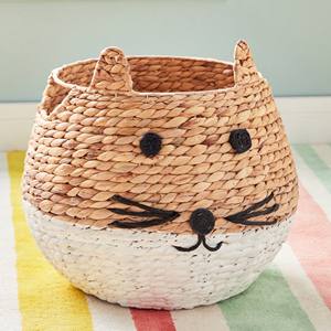 Cesta para bebé tejida a mano con jacinto de agua, adorable cesta de almacenamiento, productos para recién nacidos - Product Image 1