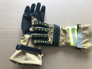Gants de lutte contre l'incendie gants de protection des mains sécurité industrielle cuir de vache noir imperméable respirant gants de pompier - Product Image 2