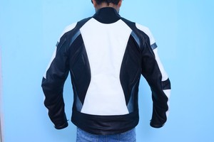 genuine leather, motorcycle jackets Leather Mens Black Leather Sporty Crossover Scooter Motorcycle Jacket customize style jacket - Product Image 3