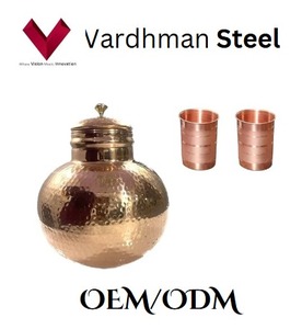 Vente d'usine, prix bas, récipient en cuivre martelé 6L, l'élégance intemporelle rencontre l'artisanat artisanal dans un récipient martelé. - Product Image 5