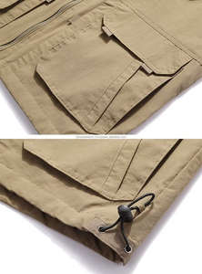 High Quality Men <b>Waistcoat</b> Sleeveless V-Neck Plain Vest Casual Outdoor Wear Men's <b>Waistcoats</b> Multi-Pocket <b>Waistcoats</b> for Adults - Product Image 3