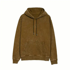 Sweats à capuche délavés à la pierre pour hommes en coton mélangé de haute qualité impression personnalisée séchage rapide respirant pour la saison d'hiver - Product Image 1