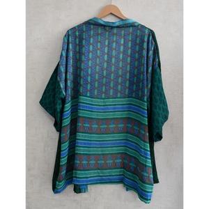 ชุดคลุมกิโมโนผ้าไหมผสมผสานลายพิมพ์อินเดีย ระบายอากาศได้ดี สำหรับผู้หญิงไซส์ใหญ่ ความยาวคลุมเข่า สไตล์โบฮีเมียน เหมาะสำหรับใส่ในบ้าน - Product Image 4