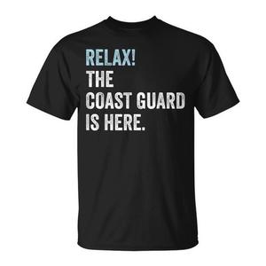 Camiseta de la Guardia Costera Negra para Adultos Unisex de Manga Corta con Cuello Redondo Promocional - Product Image 1