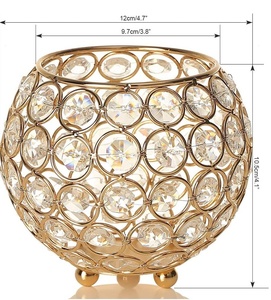 Reliable Quality Crystal Tea <b>Light</b> <b>Candle</b> Stand Sparkly Metal Votive <b>Candle</b> Holder for Housewarming Christmas Occasions - Product Image 2