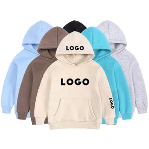 NUEVA venta al por mayor de niños de color sólido en blanco Deportes Sudadera con capucha Niños y niñas Sudadera con capucha de lana de algodón - Product Image 1