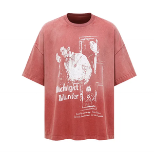 Camisetas extragrandes de algodón para hombre, estampado de lavado ácido con hombros caídos, aspecto vintage, venta al por mayor - Product Image 6