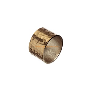 Hammered Work Round Shape Napkin <b>Ring</b> <b>Large</b> Size Modern Designing Gold Polished Vintage Solid Brass Napkin Buckle for Supplier - Product Image 1