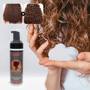 Marque privée Hommes Produits Coiffants Huile de Coco <span class=keywords><strong>Mousse</strong></span> Moussante <span class=keywords><strong>Anti</strong></span>-Frisottis Tenue Forte <span class=keywords><strong>Mousse</strong></span> Coiffante Pour Cheveux Bouclés - Product Image 1