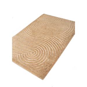 Azalea Hand Knotted <b>Wool</b> & Bamboo Silk Rug Beige & <b>Brown</b> 10mm Thick Abstract Design for Home & Hallway Rectangle Model-Esk-346 - Product Image 2