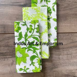 Juego de 6 servilletas y 6 esteras de algodón indio, estampado Floral - Product Image 3