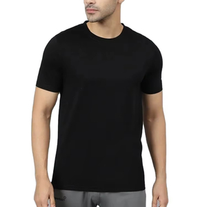 T-shirts pour hommes en jersey de coton logo personnalisé OEM été décontracté court longueur tricoté t-shirts vierges en gros - Product Image 1