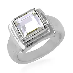 Bague romantique pour femme en argent 925 et or rose 18 carats, pierre précieuse géométrique de coupe carrée, bijoux avec placage rhodium - Product Image 2