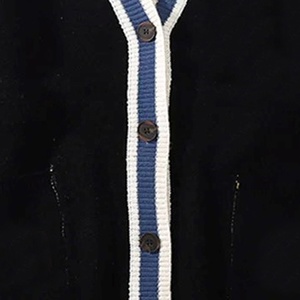 Vos logos universitaires sur un cardigan bleu en tricot pour les étudiants pull uniforme à manches longues col en V pour l'hiver - Product Image 5