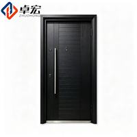 Porte d'entrée décorative haut de gamme en acier de classe A pour villa, grille verticale minimaliste, bien étanche, pour extérieur