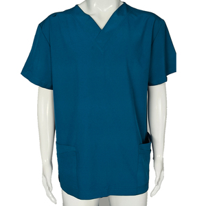 Fitted Medical Nurse Doctor Stretchy Hospital <b>Scrub</b> <b>Tops</b> - Product Image 3