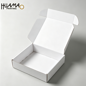 Boîte d'expédition en carton ondulé blanc vierge avec couvercle plié, emballage personnalisé non imprimé pour boîte d'abonnement mensuel, emballage cadeau - Product Image 3