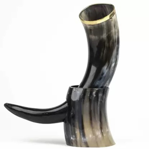 Eco-friendly Decorative New Design Indian Quality Natural Viking <b>Drinking</b> Horn with Horn <b>Stand</b> Manufacturer From India - Product Image 6