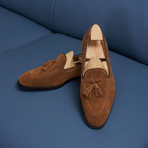 Mocassins en daim britanniques, confortables et respirants, chaussures à franges en cuir véritable à bout carré pour hommes - Product Image 2