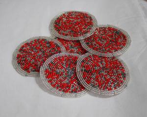 Handmade Classic Beaded <b>Coasters</b>-Church & Religious <b>Drink</b> <b>Coasters</b> with Polyester Backing (4x4 Inch) - Product Image 2