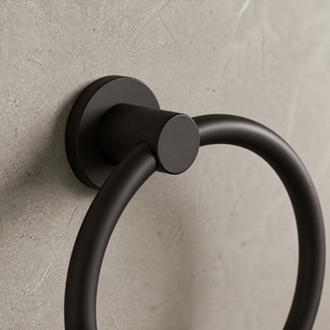 Soporte minimalista redondo para toallas de mano, accesorio de baño montado en la pared - Product Image 2