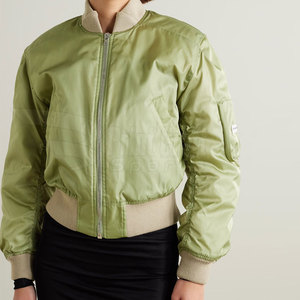 Chaqueta de bombardero para mujer adulta de estilo único Color sólido transpirable-Producto terminado - Product Image 2